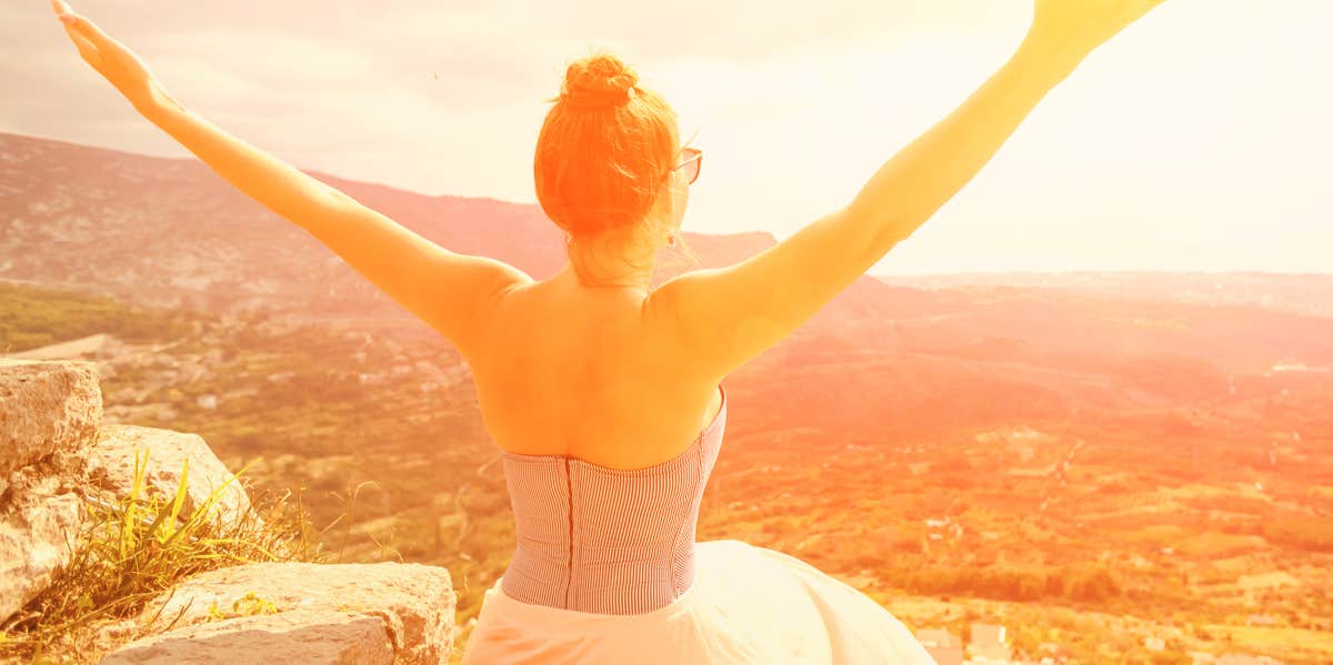 woman on mountain