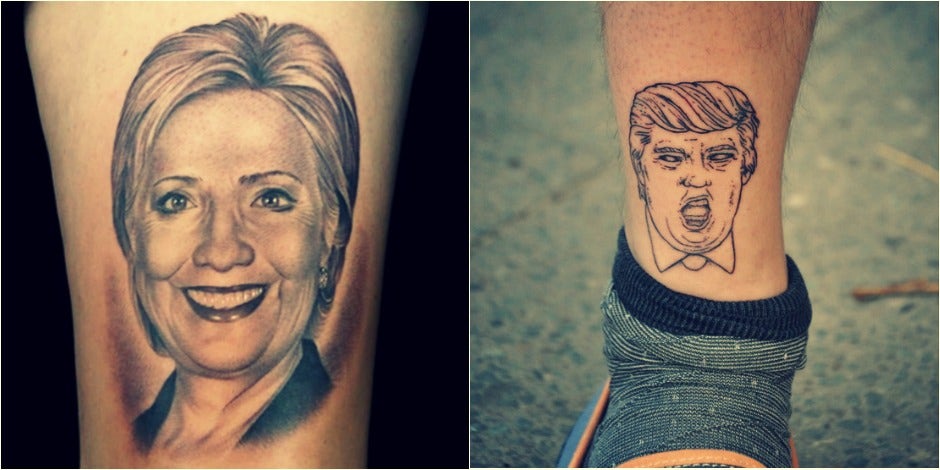 trump hillary tattoos