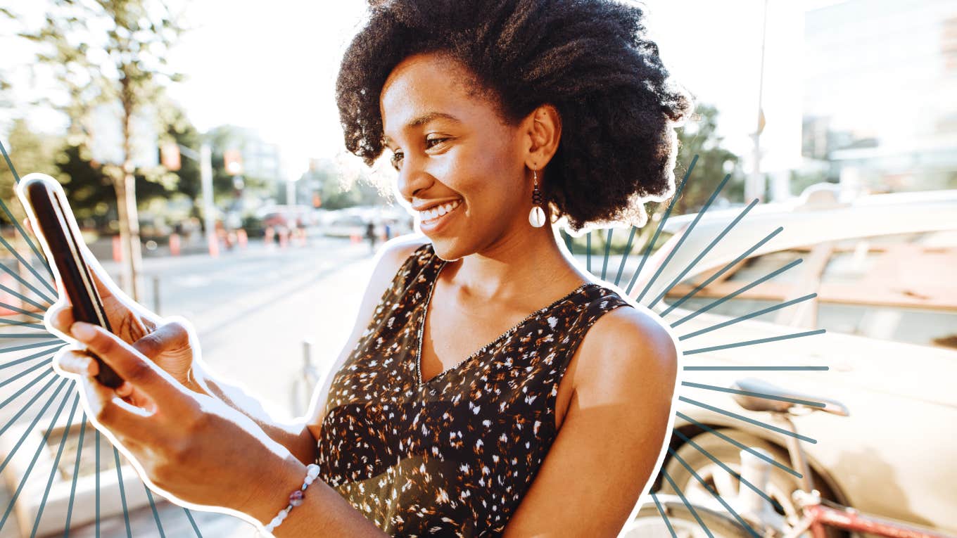 productive woman smiling