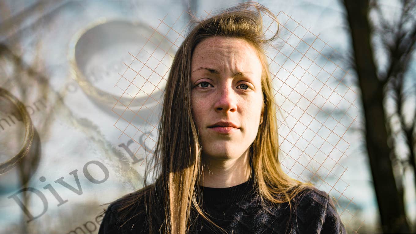 Two Divorces Made Me Terrified Of Marriage Woman standing, staring worried