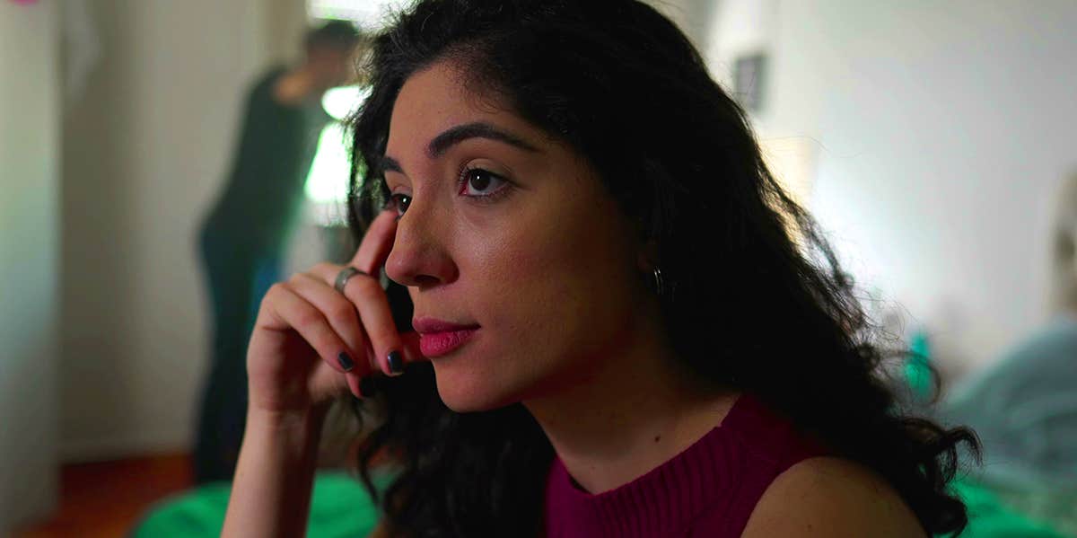 The 2 Scariest Stages Of Loving A Psychopath unhappy woman stuck in bad relationship