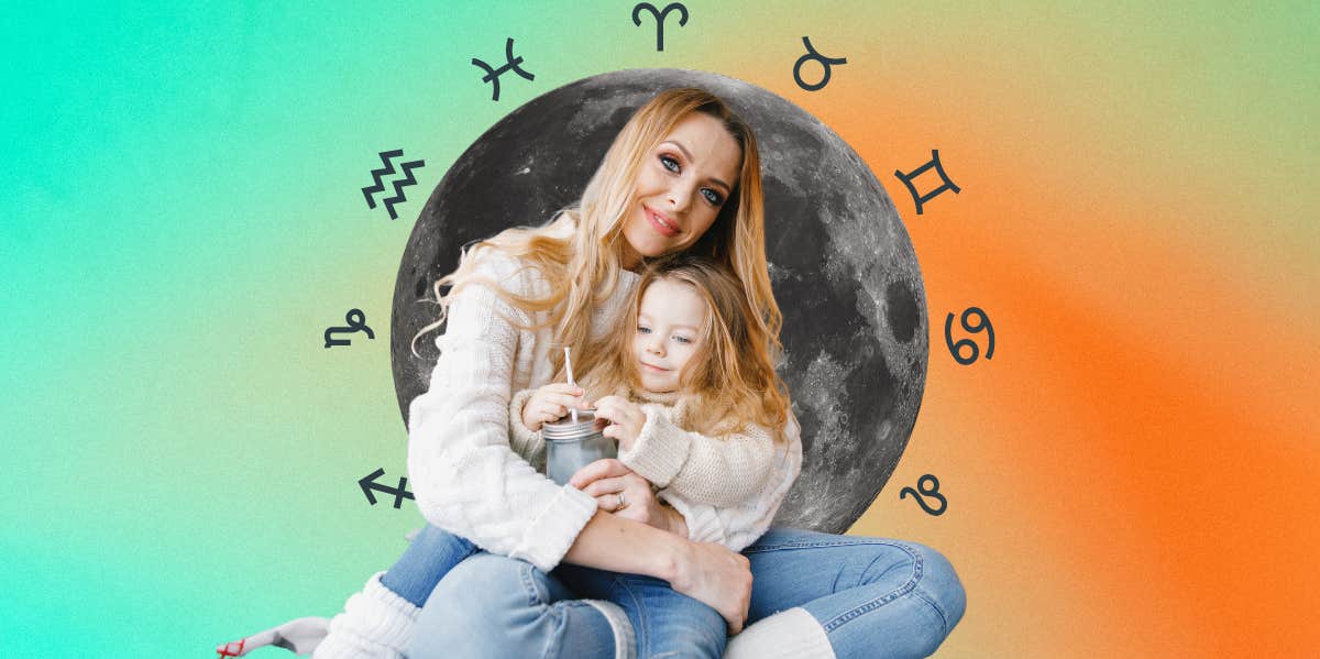 mother and daughter, moon and zodiac signs