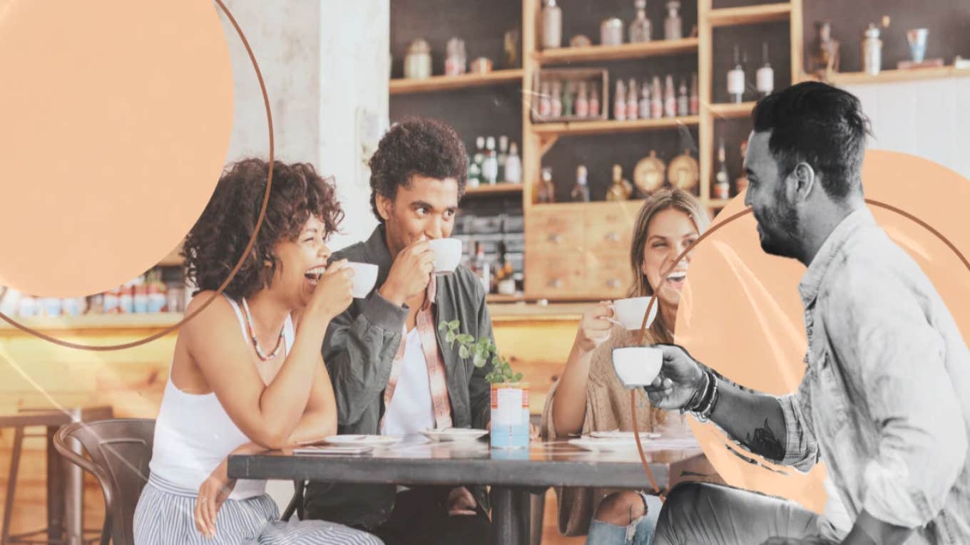 friends drinking coffee together