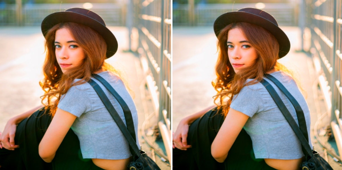 young woman in hat and suspenders