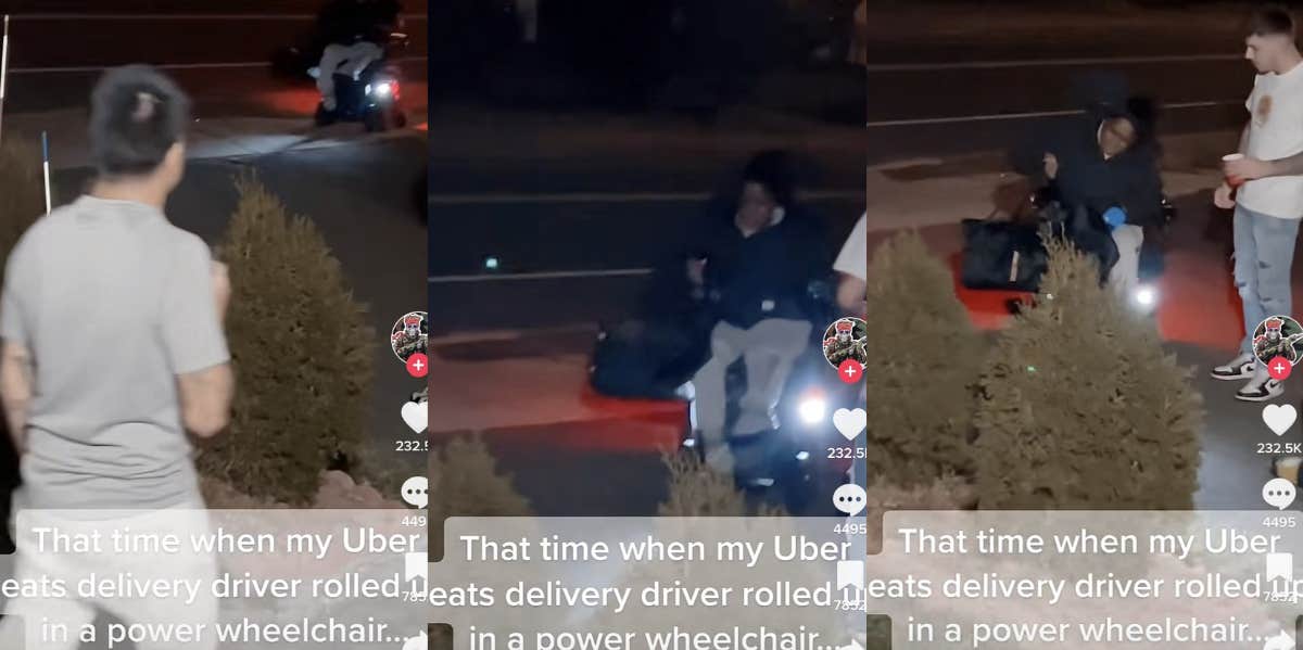 UberEats driver, wheelchair, food delivery TikTok