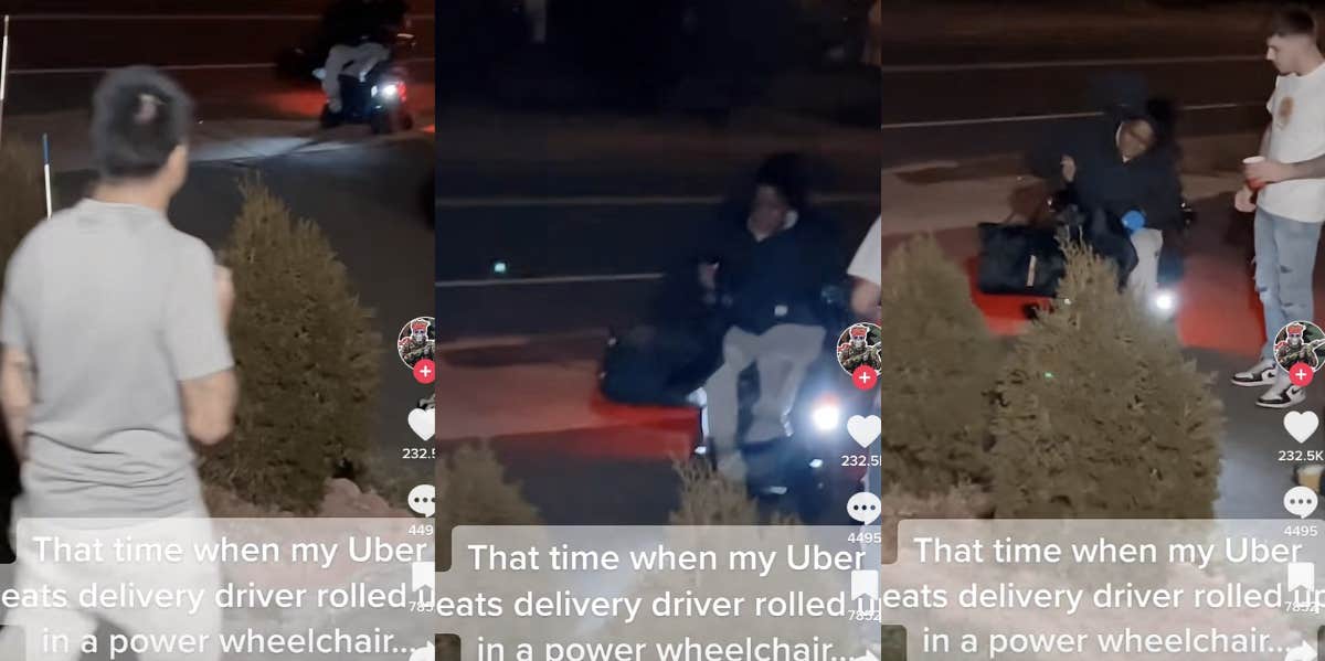 UberEats Driver Makes Delivery In 'Power Wheelchair' UberEats driver, wheelchair, food delivery TikTok