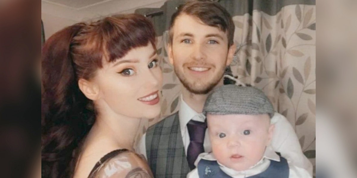 Courtney Tait, her boyfriend Scott and her baby Hudson