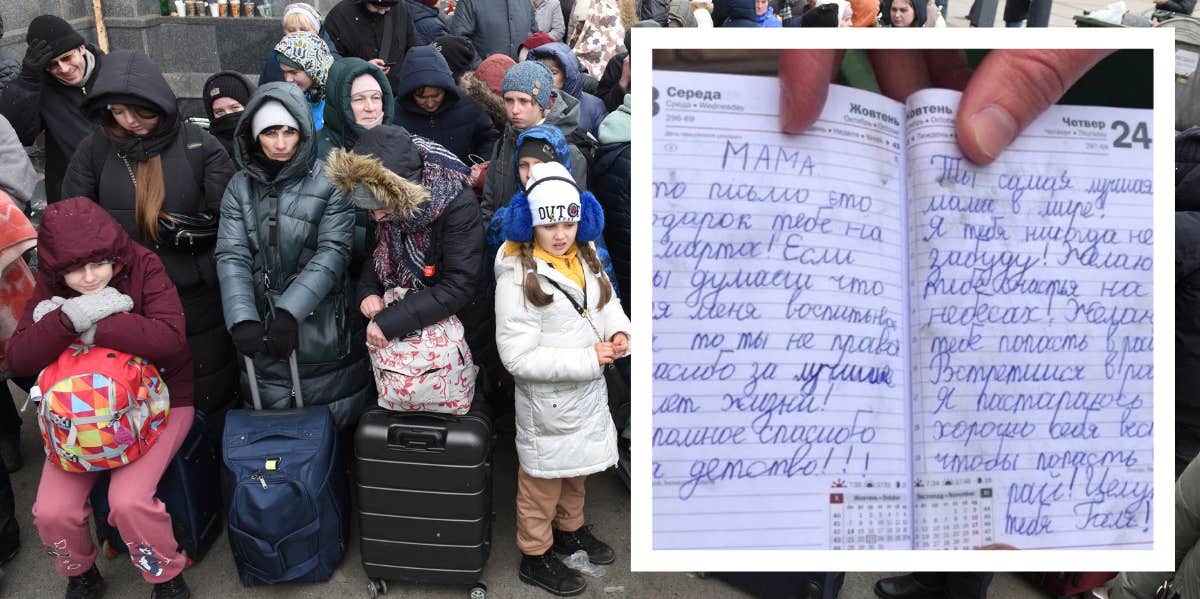 Ukrainian refugees, letter from Ukrainian girl to mom killed during war