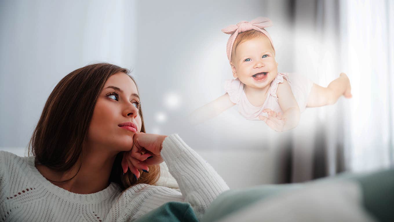 woman thinking of baby