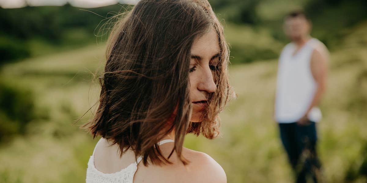 woman in a field