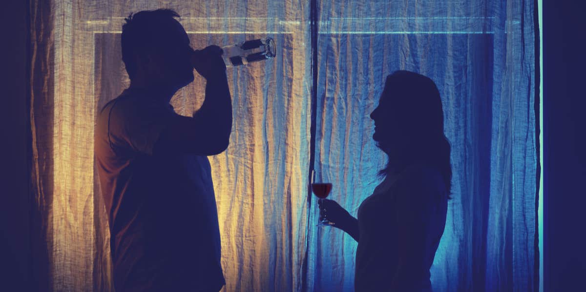 parents in shadow drinking