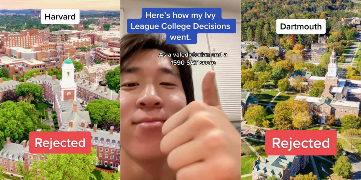 Valedictorian With 1590 SAT Score Rejected From Every Ivy League School A student shares his rejections from all Ivy League schools