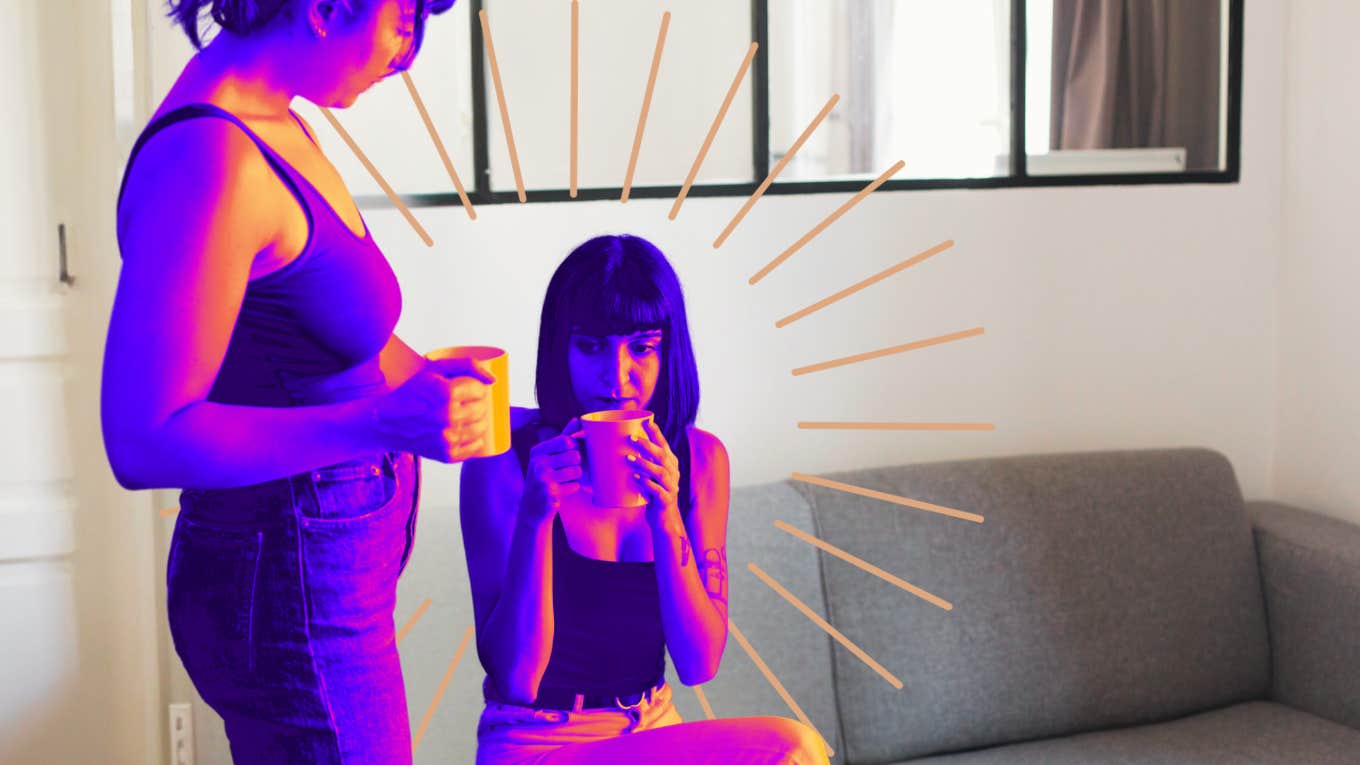 Ways To Vent Your Feelings Without Becoming A Total Burden To Your Friends Friend debating on sharing her feelings over coffee
