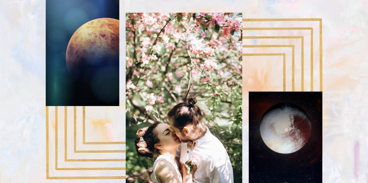 venus, pluto, couple kissing