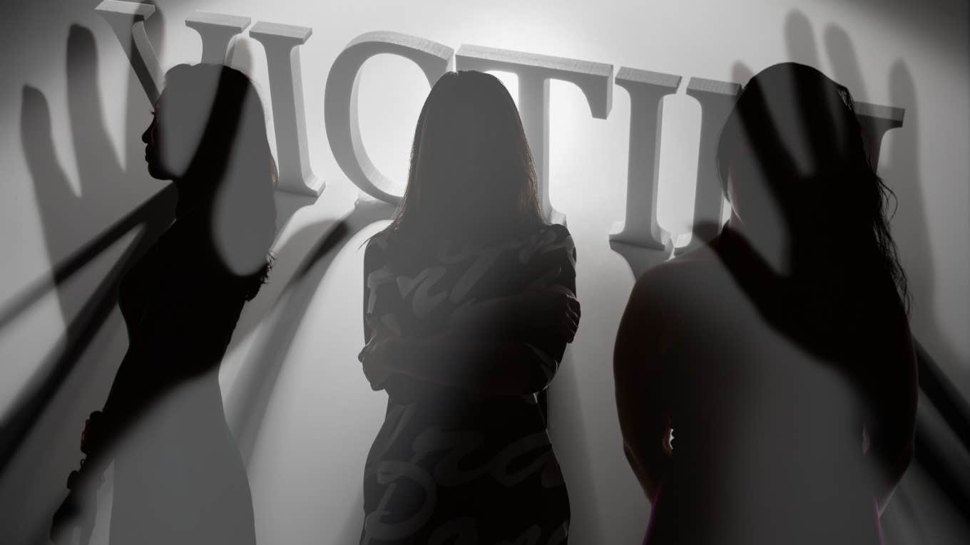 silhouette of 3 woman victims, survivors