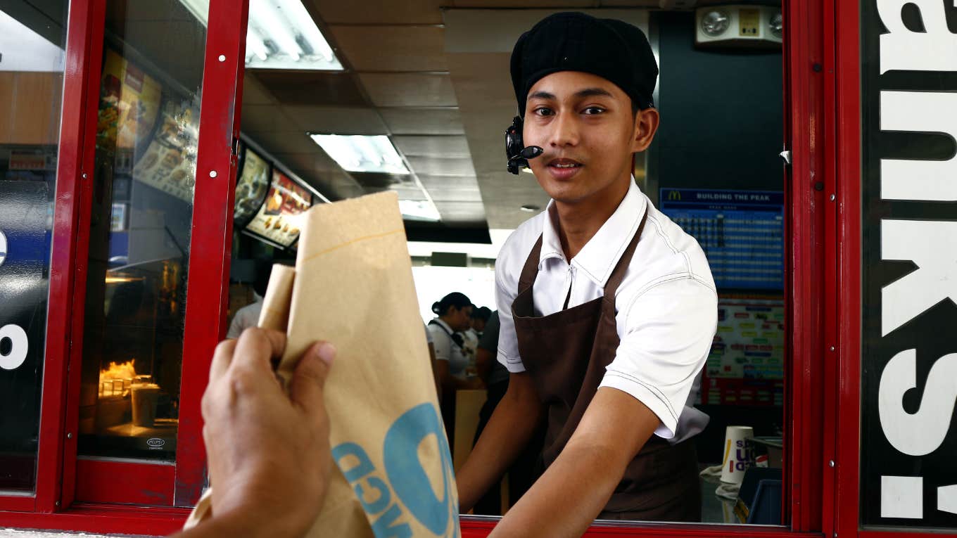 fast food drive-thru employee