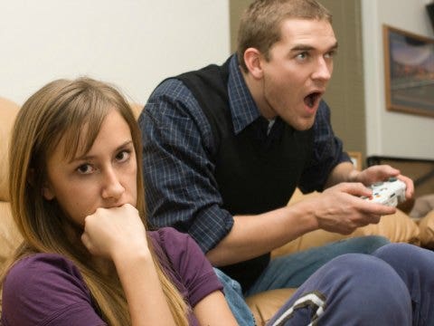 Premium Photo  Boyfriend and girlfriend feeling angry about lost  videogames, playing online on cyberspace. frustrated couple losing gameplay  on television console, gaming in play competition.