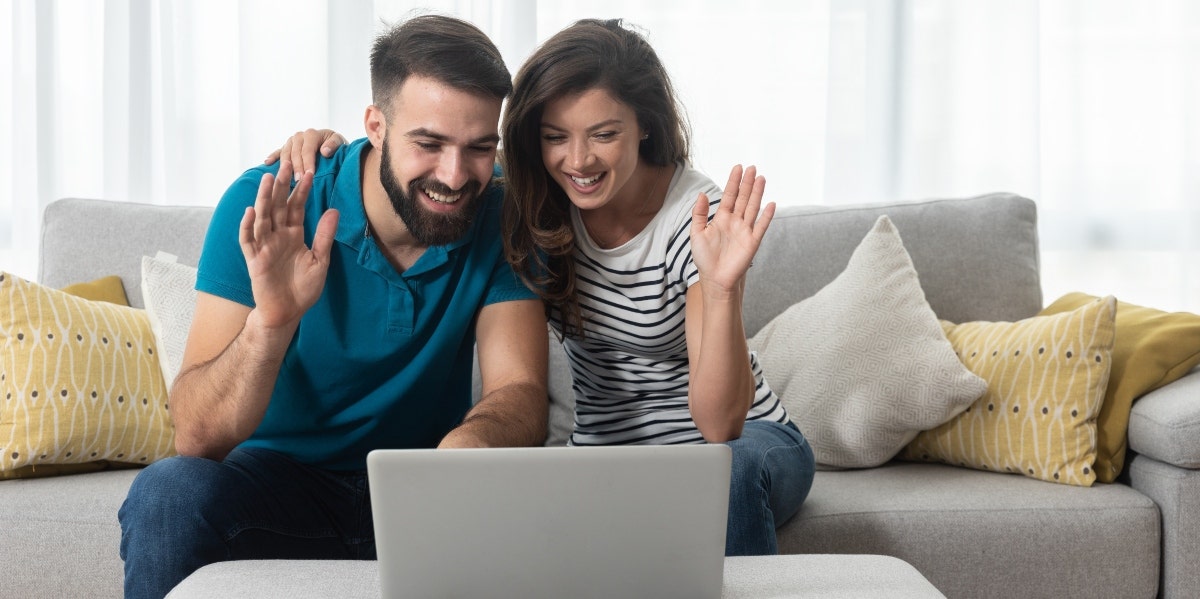 couple on a video call