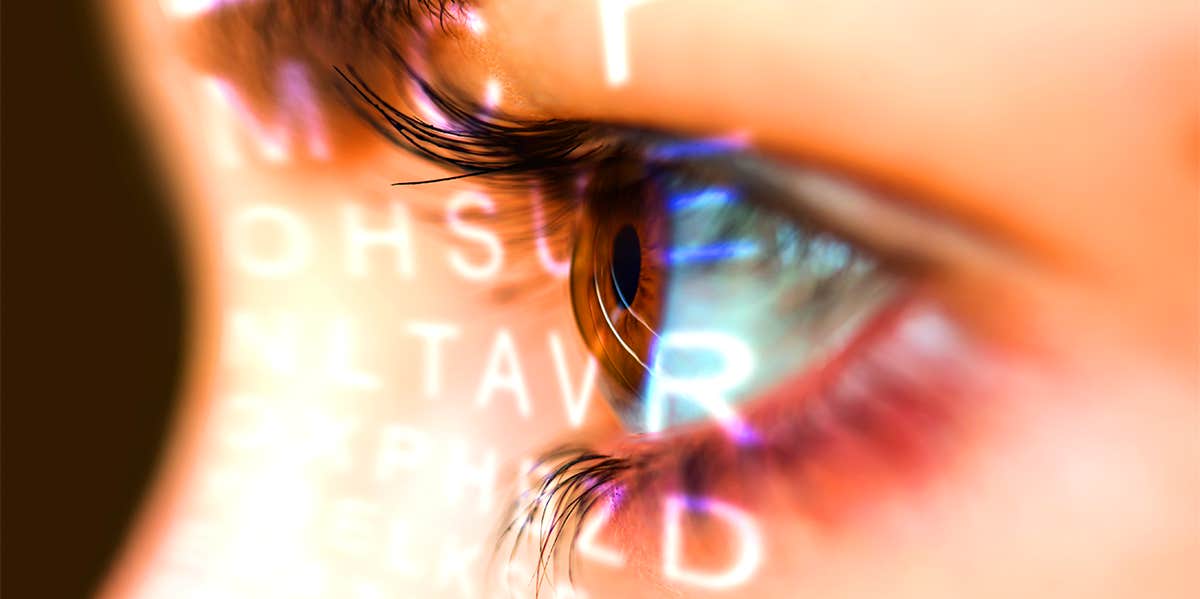 close up of woman's eye