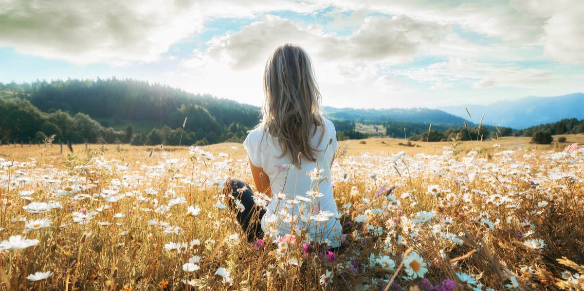 woman in a field