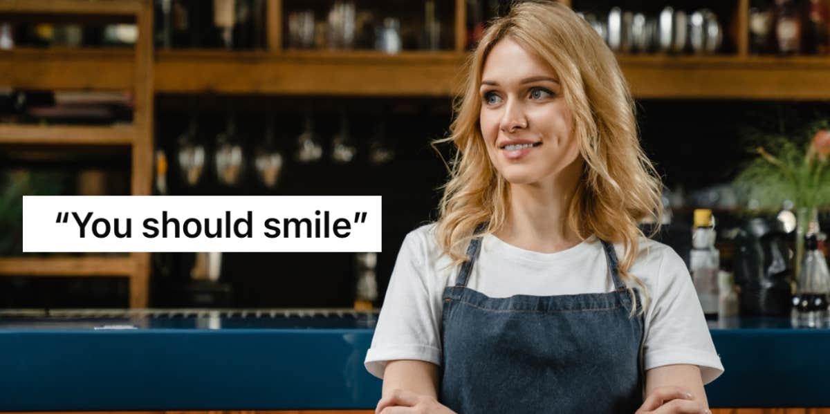 waitress, smile