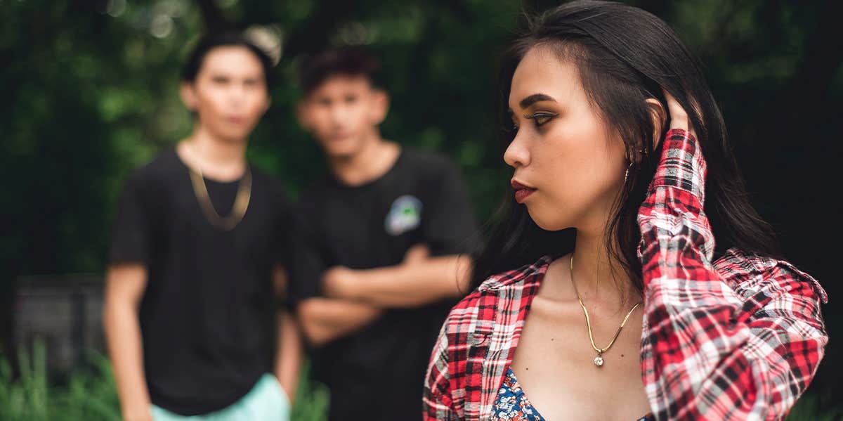 Why You Need To Walk Away From Anyone Who Gives You Bad Vibes men stalking woman