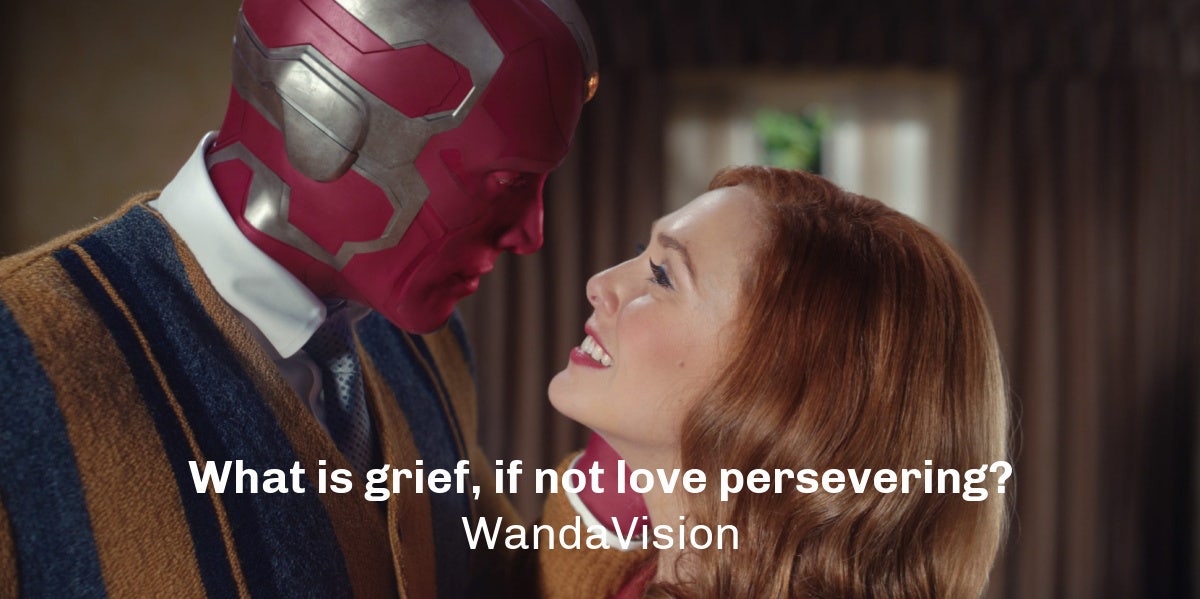 50 Best WandaVision Quotes About Love, Life & Superpowers Wanda and Vision from WandaVision