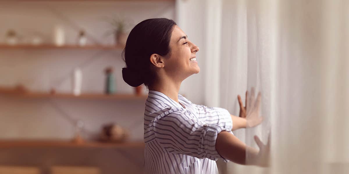 woman waking up