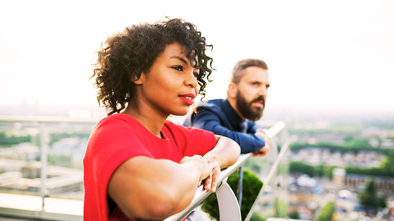 Couple standing at a distance 