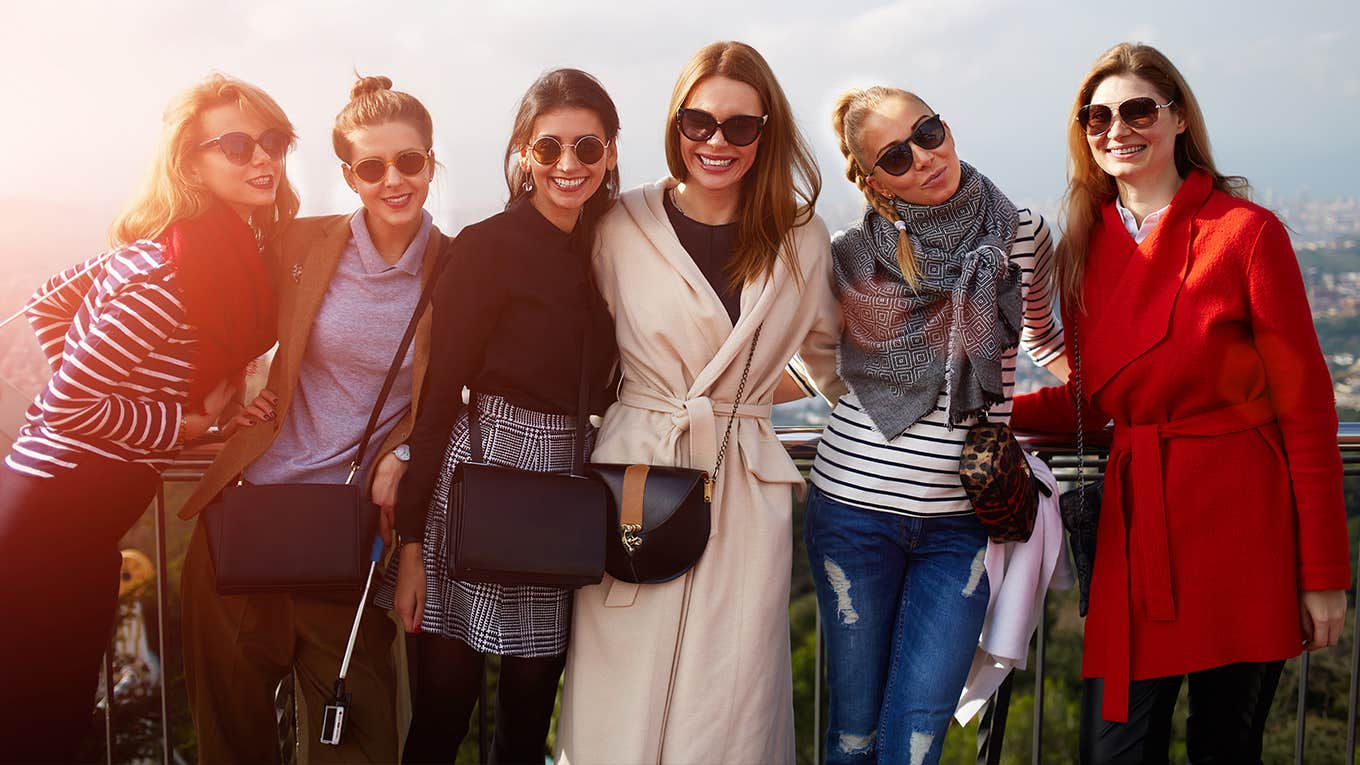 group of women all dressed in the same aesthetic