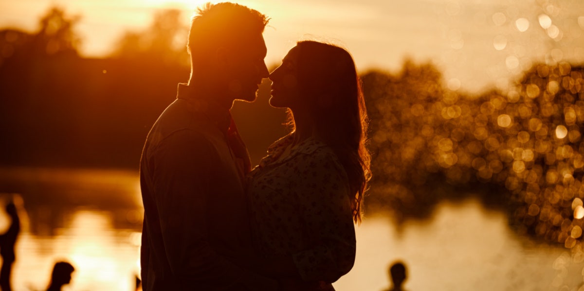 happy couple in the sunlight