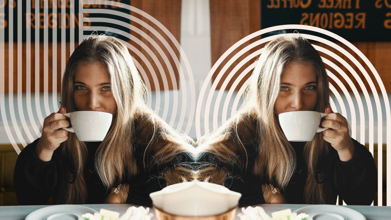 Woman drinking coffee