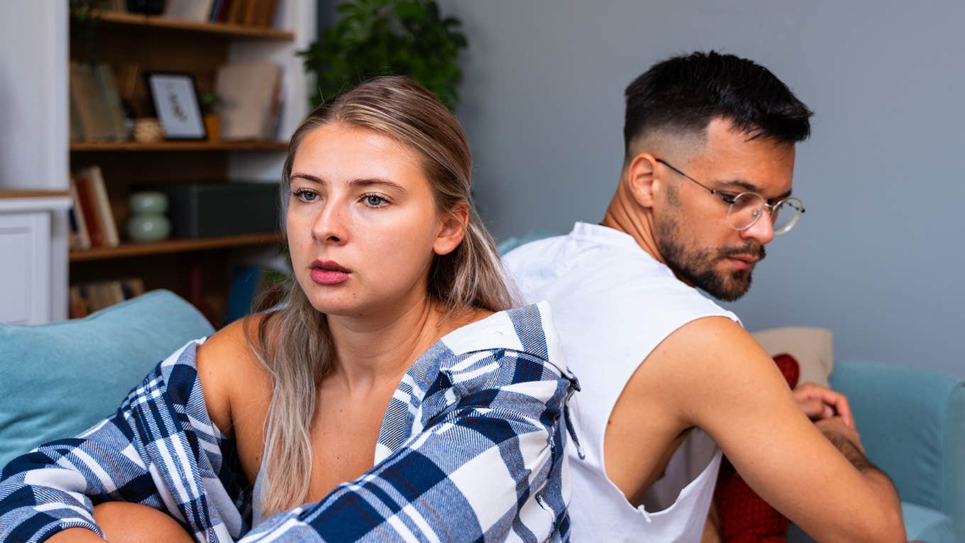 couple having problems sitting back to back