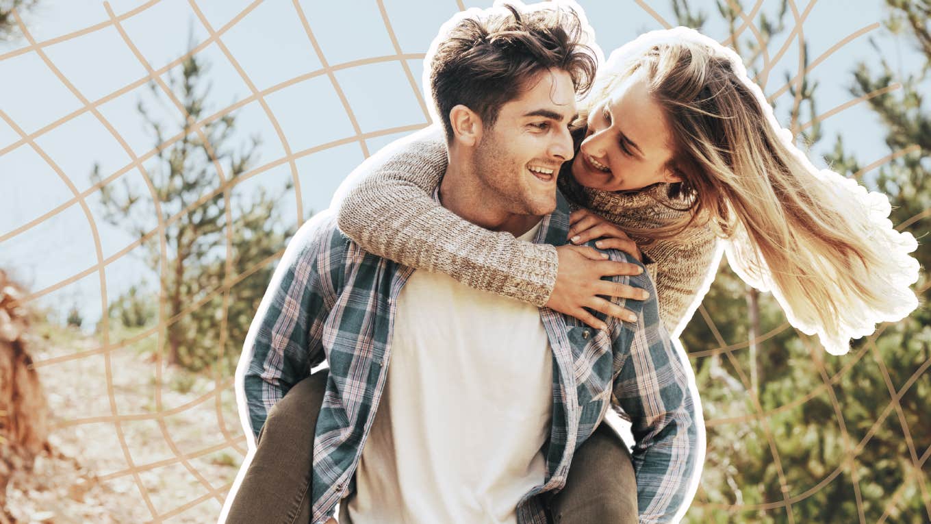10 Unmistakable Ways To Tell If A Man Is Completely In Love With You Couple piggy back ride
