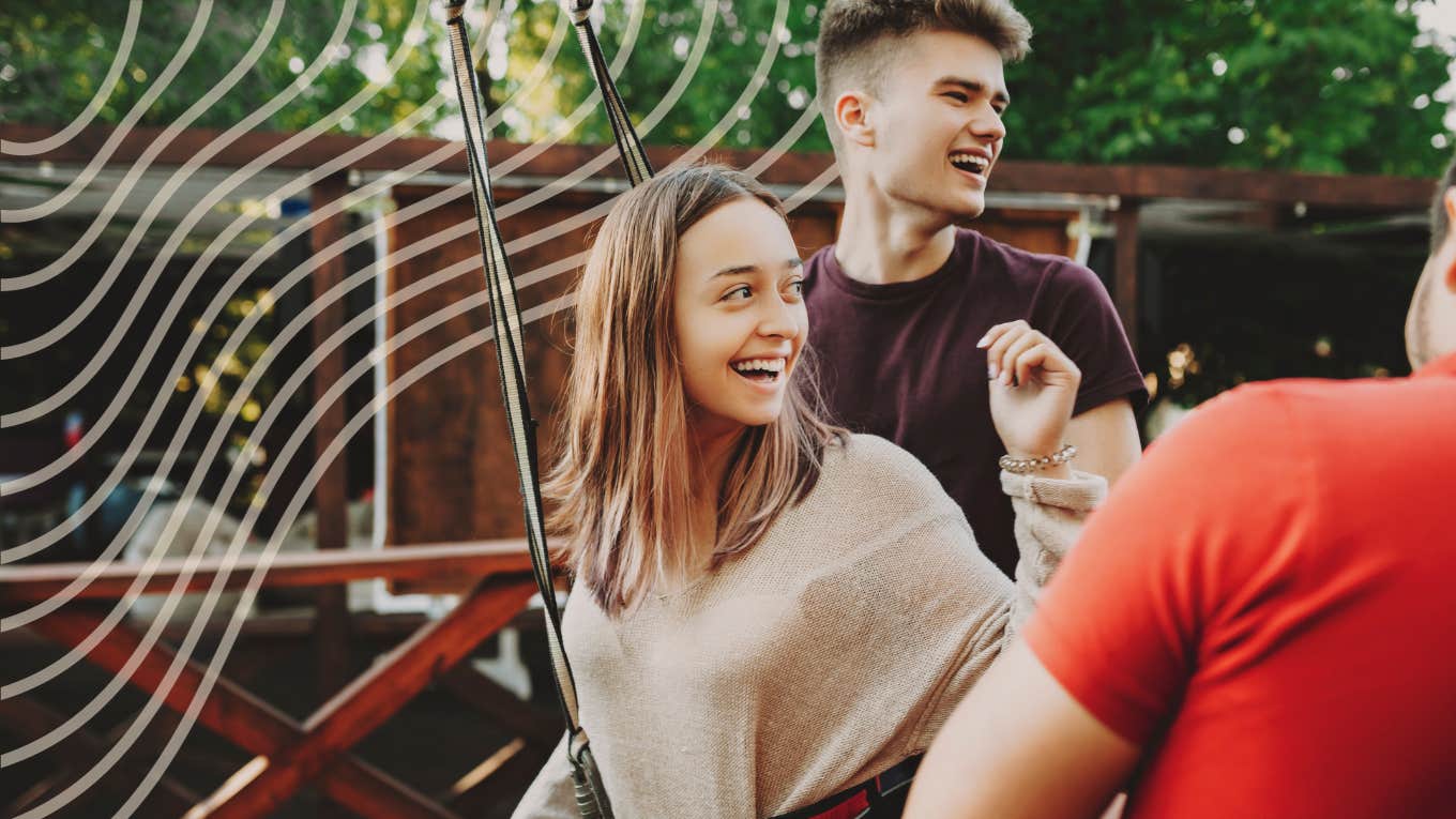 Couple going on a exciting adventure, zip lining