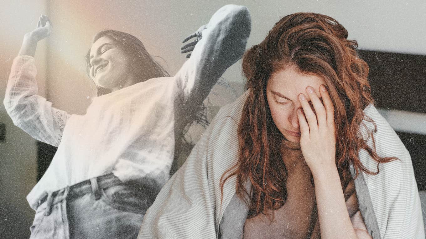 How to feel good about yourself when your childhood was full of insults and unkindness Depressed woman finding her light, way out