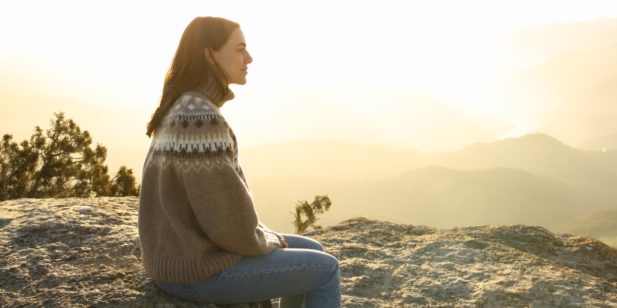 woman sitting outside