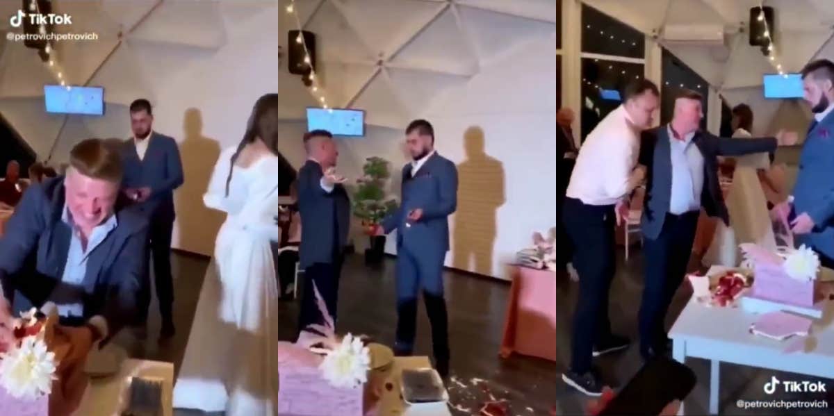Wedding Guest Destroys Cake In Prank Video Attempt And Gets Punched By Groom Wedding cake TikTok