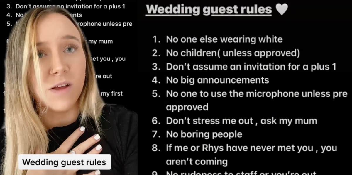 Woman Reveals 13 Strict Rules For Wedding Guests, Sparking Debate Wedding guest rules TikTok