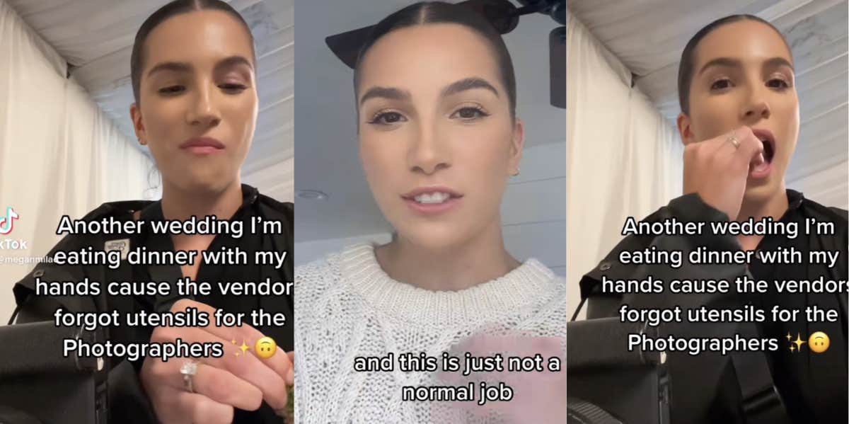 Wedding Photographer Reveals That She Is Forced To Eat With Her Hands At Wedding After Vendors Forget To Provide Her With A Table Or Utensils wedding photographer, vendor