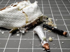 smashed wedding cake