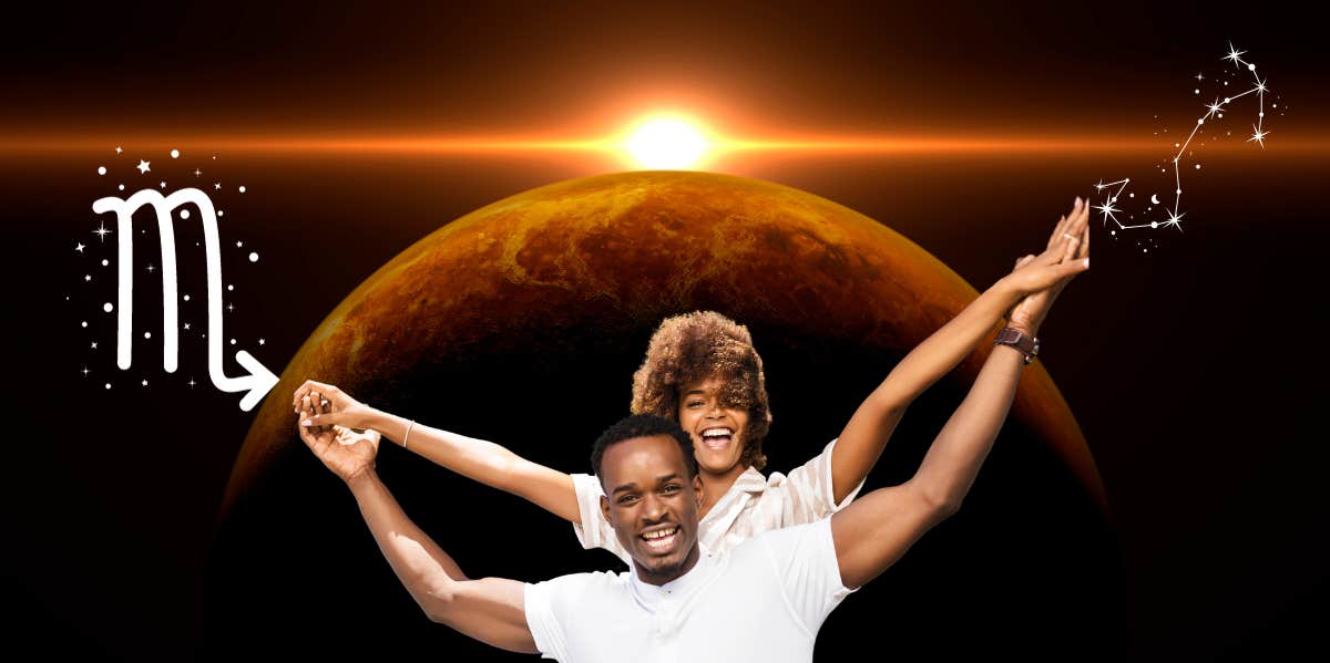 How Venus Entering Scorpio Affects This Week's Love Horoscope For All Zodiac Signs couple in space