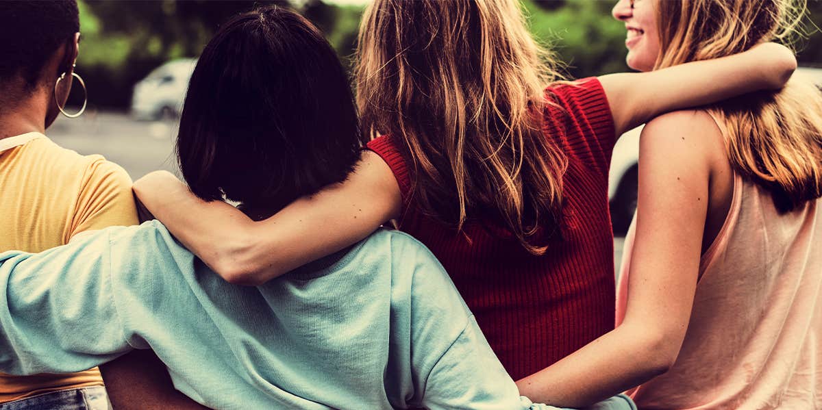 group of women hugging