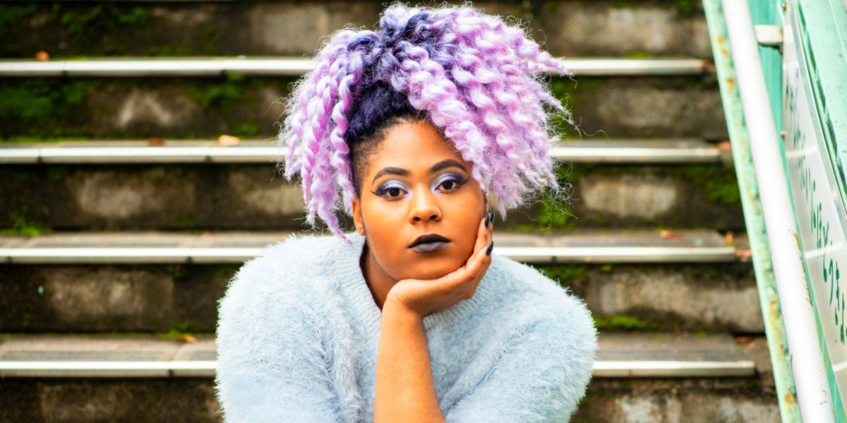 woman with purple hair