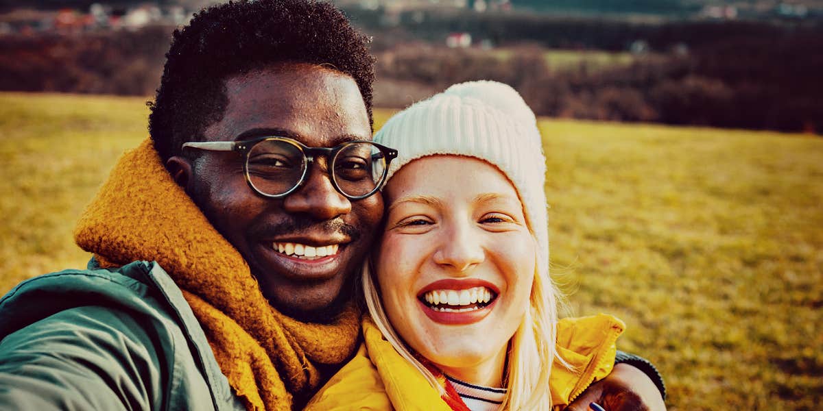 sweet things husbands love about wives smiling couple standing outdoors