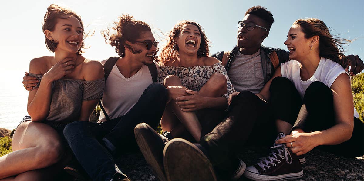 group of friends laughing