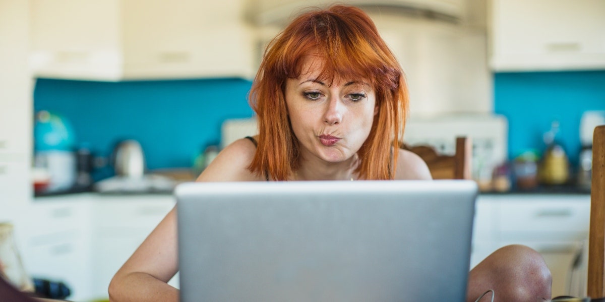 woman using a laptop