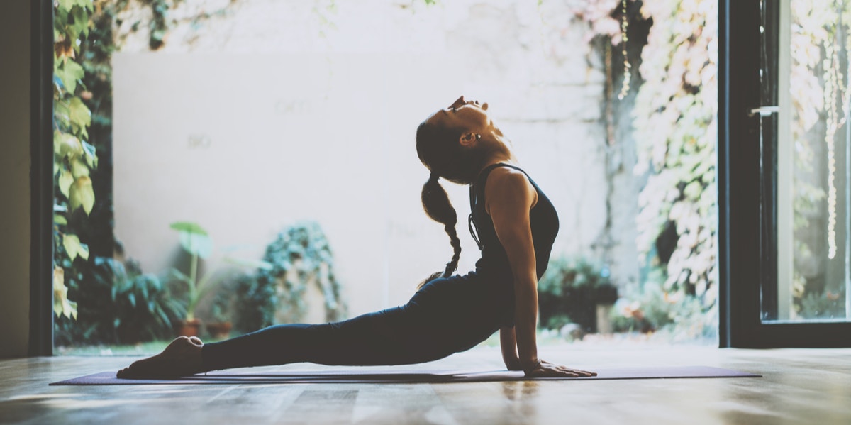 woman doing yoga