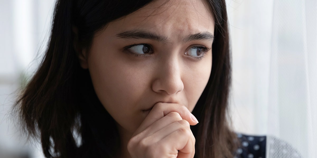 woman feeling fear