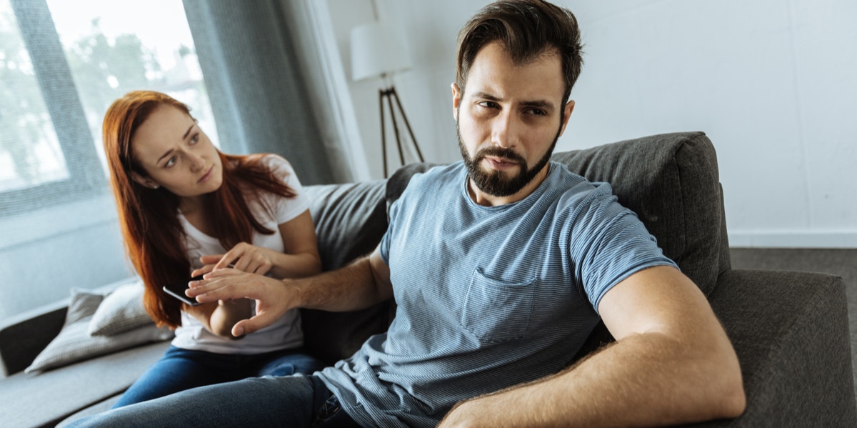 man ignoring woman